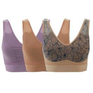 Rhonda Shear Mesh Front Leisure Bra 3 Pack X LARGE